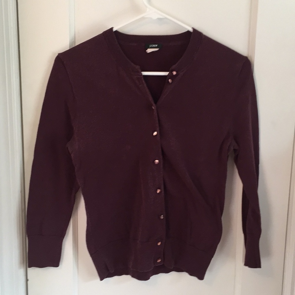 Perfect Fall J. Crew plum cardigan